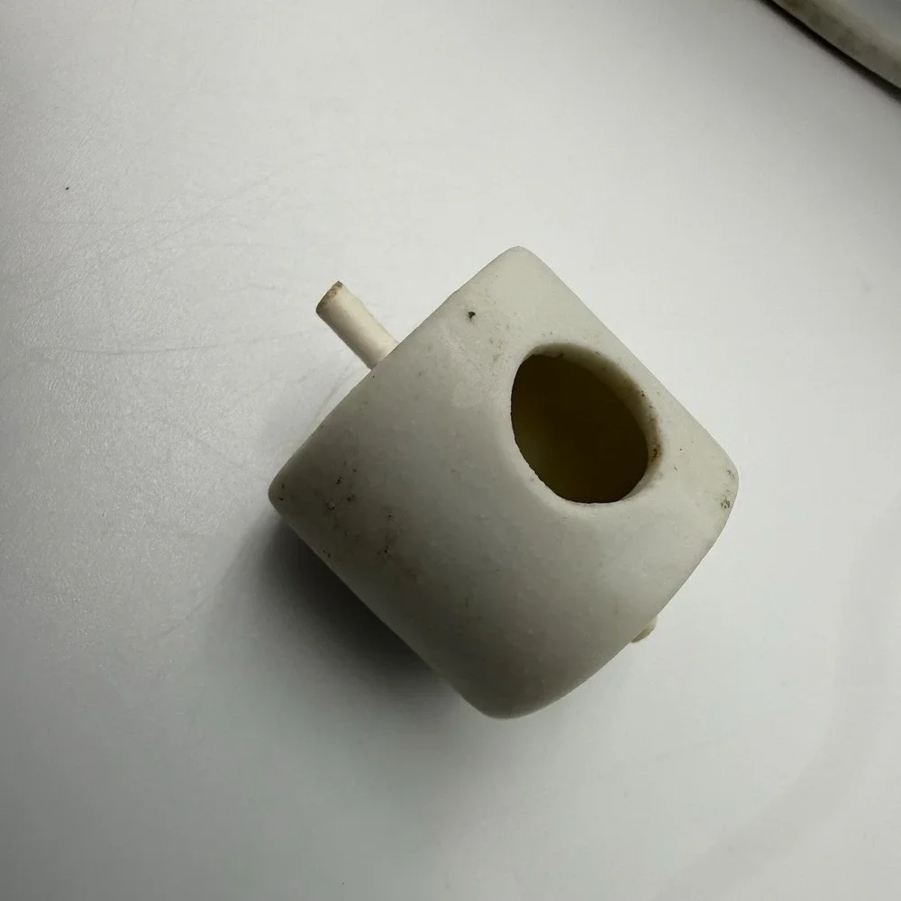Vtg Ceramic Tabletop Tape Dispenser Snail Shape Painted Blue White Japan *flaw